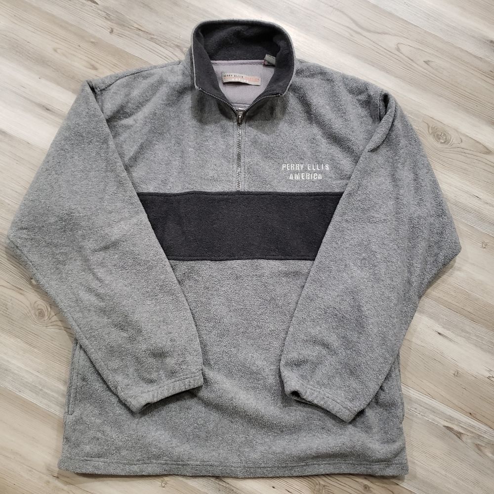 Perry Ellis America active sweater quarter zip pullover size medium men's